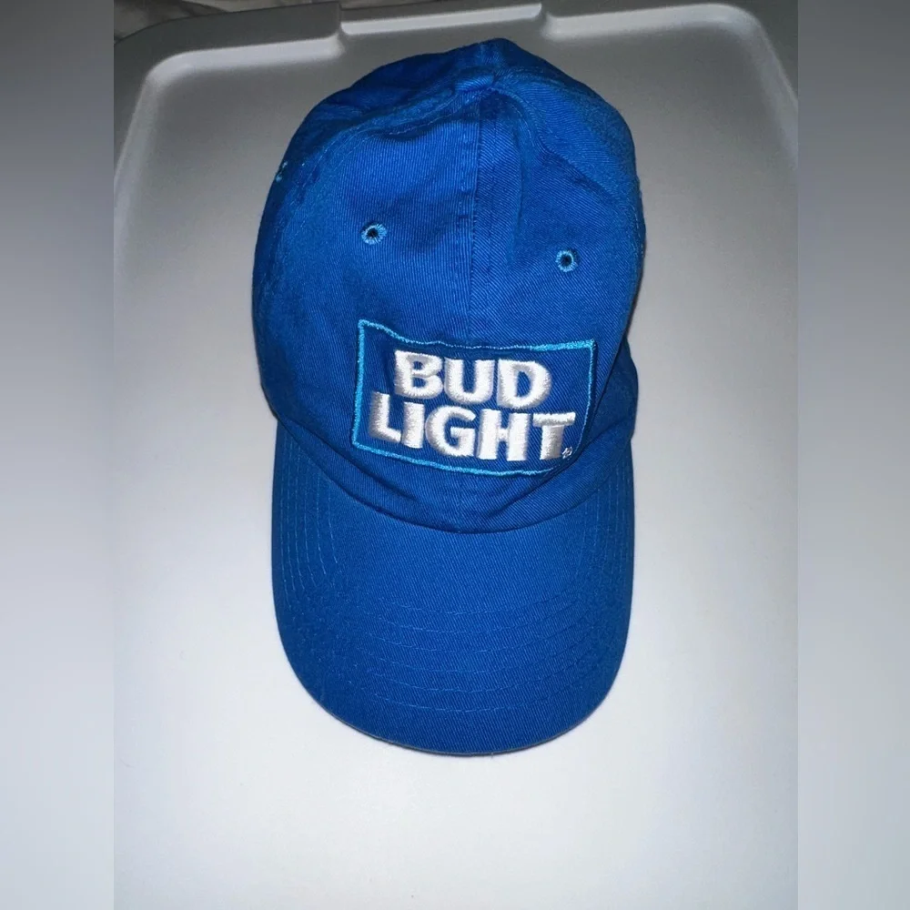 Budlight logo blue baseball hat OS college beer casual adjustable hat